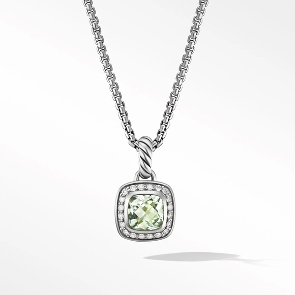 David Yurman Petite Albion® Pendant Necklace -Prasiolite and Pavé Diamonds - Picture 1 of 7